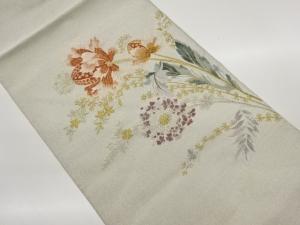 花葉模様織出し名古屋帯